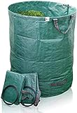 TTL Garden Gartensäcke 2er Set 500l - Gartensack 4 Griffe extra robust + faltbar, selbststehender Sack Behälter für Gras Laub Gartenabfall Grü