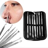 7 STÜCKE Edelstahl Mitesser Entferner Pickel Popper Tool Kit, Komedone Pickel Extractor Tool Whitehead Popping Beauty Werkzeug