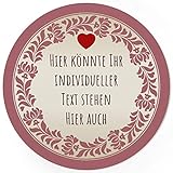 24 PERSONALISIERTE runde Etiketten mit Motiv: Altrosa-Vintage mit Herz - Ihre Aufkleber online selbst gestaltet, ganz individuell für Hochzeit, Geburtstag, Taufe, Kommunion, Konfirmation, Kosmetik