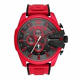 Diesel Mega Chief Chronograph Lederuhr Mega Chief Chronograph Rot Silikon Uhr One S