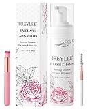 Wimpernverlängerungs-Shampoo & Bürste + Mascara-Zauberstab, Wimpern-Shampoo, schäumender Reiniger für professionelle Salons und häusliche Pflege, Waschen für Extensions und natürliche Wimpern 200