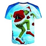 LIWEIKE 2020 New 3D Printed T-Shirt Movie Green Grinch T-Shirt Top Fashion Cute Animal Pattern Men and Women Fashion Clothing T-Shirt (Color : 003, Size : M)