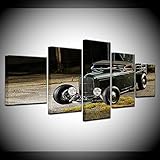 KDSMFA Retro Vintage Oldtimer 5 Stück HD Tapeten Kunst Leinwand Druck Modern Poster Kunst Gemälde für Wohnzimmer Home Decor - 30x40 30x60 30x80 cm ohne R