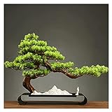 zxb-shop Künstlicher Baum 14 cm künstliche Bonsai-Kiefer, Faux-Topfpflanzen, gefälschter Baum für Büro Wohnzimmereingang Dekoration Bonsai-Handwerk Geschenk Simulation B