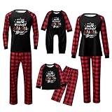 Weihnachts Pyjama Couple Weihnachtspyjama Familie Set 5 Schlafanzug Weihnachten Lang Outfit Winter Damen Herren Kinder Nachtwäsche Nachthemd Hausanzug Schlafanzüge Family Sleepwear S