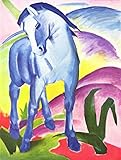 Franz Marc Blue Horse Blaues Pferd Version 2 1911 c26542 A4 Canvas - Gestreckt, fertig zum Aufhängen (12/8 inch)(31/20 cm) - Film Wanddekoration Kunst Schauspieler Schauspielerin Geschenk