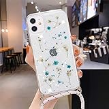 Einaily Handykette für Apple iPhone XS Necklace Hülle mit Band - Handyhülle Case mit Kette zum umhängen Bling Kreatives Muster Bumper Schutzhülle für iPhone X Silikon Cover für iPhone XS/X