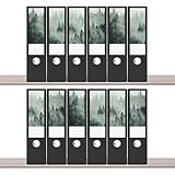 sendmoments Etiketten für Ordner, Rückenschild Design, Wald, 12 breite Aufkleber für Ordnerrücken, selbstklebende Ordnerrückenetiketten für breite Ordner zum Beschreib