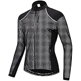 Jersey Radjacke Herren Thermo Softshell Mantel Dreilagige, Warme Fleece-Radtrikots Mit Hoher Sichtbarkeit Winddichter Reflektierender Leichter Windbreaker (Color : Schwarz, Size : XL)