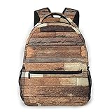 SXCVD Lässiger Rucksack,Rustikale Holzdielen aus Holz drucken Grunge-Look Bauernhaus Landhauss,Business Laptop Rucksack Schultasche,Wanderreise Tagesrucksack für Herren,Damen,Teenag