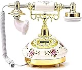 NEHARO Retro Festnetztelefon Vintage Keramik Europäische Art Antique Telefon Geeignet für Wohnsitz Büro Wohnzimmer Dekoration für Bürohotel (Color : Multi-Colored, Größe : One Size)