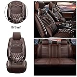 Muchkey 5-Sitze Auto Sitzbezüge Leder Set für VW for Volkswagen T5 T6 multivan Autositzbezüge Set mit Kopfstütze Nackenkissen & Rückenkissen Autositze Zubehör S