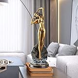 Cakunmik Moderne Griechisch Göttin Statue,Geburt Der Venus Aphrodite Göttin Skulptur Die Göttin Der Liebe Abbildung Mythologie-skulptur Kreative Ornamente,Golden 43x14.5