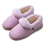 Hausschuhe Unisex Filz-Pantoffeln, Slipper Mit Rutschfester Naturkautschuk-Sohle,Pantoletten Winter Wärme Pantoffeln Bequem Plüsch Fleece Gefüttert Hausschuhe Puschen Indoor Leichte Baumwolle Slipp