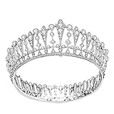 YAZILIND Runde Strass Hochzeit Königin Krone für Frauen Kristall Tiara Stirnband, Prinzessin Krone Haarschmuck für Brautparty Geburtstag Kopfbedeckungen # 3
