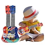 YUGHGH Ukulele, Kindergitarre, aus Holz, für Kinder Gitarre Anfänger Klassische Ukulele Gitarre pädagogisches Musikinstrument Spielzeug Weihnachten Geburtstags Geschenk (Blue)