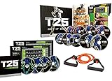 YINYUE Fo-cus T25 Shaun T DVD Videos Alpha + Beta Workout Übung + 6,8 kg Gummiband 25 Minuten Workouts Fitnes Prog