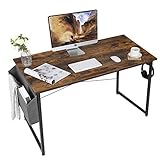 AuAg Schreibtisch Vintage 120 x 60 cm, PC Tisch Computertisch Braun mit Aufbewahrungstasche, Kleiner Schreibtisch Bürotisch Officetisch für Home Office Schule, Stabil Laptop-Tisch Arb