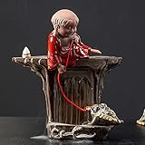 Figurine Zen Figurine Home Skulptur Rückfluss Räuchergefäß Halter Wasserfall mit Rückfluss Räucherkegel, Liuhai Spielgeld Frosch Statue, Aromatherapie Ornament Wohnkultur,R