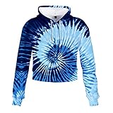 Crop Tops Damen Sommer Marine Sweatshirt Jungen Tie Dye T-Shirt 3D Digitaldruck High Waist Hoodie Hoodie Kind S