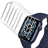 VASG [8 Stück] Schutzfolie Kompatibel mit Apple Watch Series 7 45mm und Apple Watch Series 6/5/4/SE 44mm Klar HD Weich TPU Folie Nicht Glas Blasenfreie Display