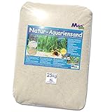 MGS SHOP Aquariensand Bodengrund fein rund geprüft 25 KG Natur BEIGE (0.3-0.6mm)