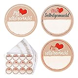 FLOFIA 180 Stück Etiketten Marmelade Aufkleber Einmachgläser Marmeladenglas Sticker Mit Liebe Selbstgemacht Etiketten Selbstklebend Aufkleber Handmade Selbstgemachtes 40mm für Likör Kü