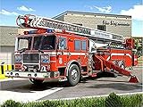 Adesiviamo DIY 5D Diamant Malerei Feuerwehrauto - nach Anzahl Kits Gemälde Erwachsene & Kinder Vollbohrer Kreuzstich Bilder Kunsthandwerk für die Wanddekoration 30x40