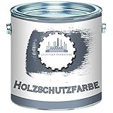 Lausitzer Farbwerke Holzschutzfarbe traditionelle Wetterschutzfarbe hochdeckender und effektiver Holzschutz in Weiß Beige Grün Schwedenrot Rotbraun Dunkelbraun (2.5 L, Anthrazitgrau)