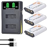 PowerTrust 1600mAh NP-BX1 NPBX1 Akku und Ladegerät mit USB und Typ-C Anschluss für Sony DSC-RX100, DSC-HX60V, HDR-AS50 HX90 DSC-WX350 FDR-X3000, RX100 VI, HX400V AS200