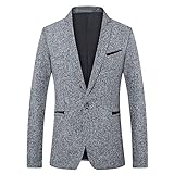 oglccg Herren Sakko Blazer Slim Fit Sportlich Modern Langarm Sakko Mantel Klassisch Reverskragen Blazer Business Anzugjack