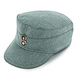 fiebig Landmann Kappe | Klassische Arbeitsmütze mit Lederband, Hornknöpfen & Innenfutter | Military Outdoor Cap Made in Germany (56-M)