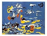 Leinwand Bilder Blue (Moby Dick) von Pollock Drucke auf Leinwand Wandkunst, Malerei Kunst ，Wohnzimmer Bilder，Schlafzimmer Bilder，Leinwandbild xxl(55x72cm-22x28inch,Kein Rahmen)