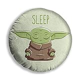 Star Wars Home Wars The Mandalorian Grogu Sleep Rundes Kissen mit Füllung, 100% Polyester, 5160061-H7-M1-P20, Mehrfarbig, 25 cm D
