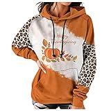 QEERT Karierte Bluse Damen Langärmliger, bedruckter, Karierter, lockerer Rundhals-Pullover mit Kapuze und Taschen Lang Sweatshirt Bluse Oberteile Top