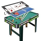 FZYE 3-in-1-Multi-Arcade-Wettbewerbs-Spieltisch-Set, mit Pool-Billard, Tischtennis, Air-Hockey, für Freizeitsport-Spielzimmer-Arcade-Tischsp