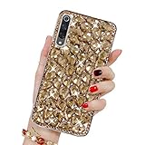 Bling Glitzer Hülle für Xiaomi Mi 9, Misstars 3D Diamant Strass Handyhülle Transparent Hart PC Rückschale mit Silikon TPU Rahmen Schutzhülle für Xiaomi Mi 9, G