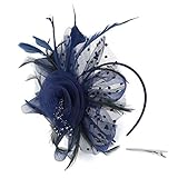 YWLINK 1920er Jahre ZubehöR Stirnband Klassisch Fascinators Hut Blume Mesh BäNder Federn Auf Einem Stirnband Cocktail Tea Tanzparty Party Retro Headwear FüR MäDchen Und D