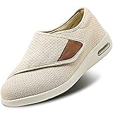 Herren Weite Schuhe Mit Einstellbar Schließung Leicht Schuhe Für Diabetische Ödeme Für Diabetisches Ödem Plantarfasziitis Ballen Arthritis Geschwollene Füße,Beige,40