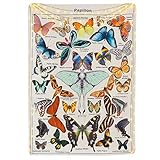 Schmettlingmotiv Wandteppich, 150 x 130cm Bunt Wandteppich mit Schmetterling Papillon, Beige Wandbehang Tuch für Schlafzimmer Wohnzimmer und Wohnheim, Tischdecke, Tapisserie Wandbehang, Beig