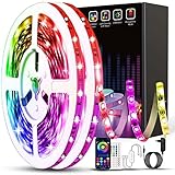 15M RGB Led Strip Keepsmile Smart APP Musik Sync Farbwechsel Led Streifen mit Control Boxen und Fernbedienung led Lichterkette für Zuhause Schlafzimmer TV Küche Deko Party Led Leiste B