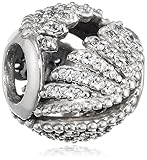 Pandora Damen-Bead Schimmernde Phoenixfeder 925 Silber Zirkonia transparent - 791749CZ