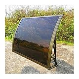 GUWZHA Vordach Fur Haustur, Kein Geräusch Polycarbonat Sonnenschutz Mit Aluminiumhalterung, Wasserdicht Schlagfest Überdachungen, Benutzt Für Terrasse (Farbe : Braun, Größe : 60X80CM)