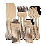 Geschirr 30 stücke Besteck Set 18/10 Edelstahl Geschirr Set Besteck Set Messer Kuchen Gabel Löffel Abendessen Set Silber Home Geschirr Set Einfachheit (Color : Rose)