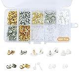 Redamancy Ohrring Verschlüsse, 460Pcs Ohrring Rücken Stopper, Ohrringe Zubehör Set, 10 Stile Metall Gummi Kunststoff Ohrstopper, Runde Ohrstopper für Zubehör Ohrringe Set mit Eine Aufbewahrungsbox