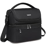 VASCHY Kühltasche, Isolierte Lunch Tasche 14 Dosen Lunchpaket Große Kapazität Auslaufsicher Wasserabweisend Thermal Picknicktaschen mit Doppel-Fächern für Herren Damen Schw