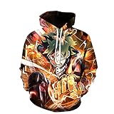 NC My Hero Academia Hoodie ist EIN Must-Have für Herbst und Winter Herren-und Damenmode-Hoodies Weites bedrucktes Sweatshirt mit Rundhalsausschnitt  XS