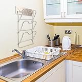 Gidenfly Halterung für Küchenschränke im Topf, 43,2 x 6,69 cm, Wandhalterung für Topfdeckel mit 1/3 Lagen Deckelhalter in U-F