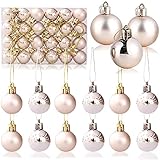 Baumkugeln Weihnachten,Senteen 24pcs 3cm Weihnachtskugeln Kunststoff Christbaumkugeln Weihnachtsdeko Kugeln Klein Weihnachtsbaumschmuck Weihnachtsbaum Deko Weihnachtsdekoration Für Weihnachtsb