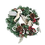 AmazingDays Türkranz Weihnachten 30cm Weihnachten Deko Türkranz Winter Weihnachten Kamin Deko Weihnachten Deko Kranz Weihnachten Trockenblumen Kranz Bastel Deko Weihnachten Haustür Outdoor 1p